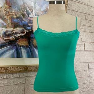 🌹No Brand Stretch Spandex Knit Lace Trim Tank Top